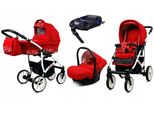 BabyLux® Largo | 4in1 Kinderwagen Bambimo | Red Flowers | Kombikinderwagen | Kinderwagenset