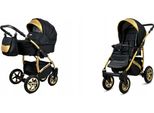 BabyLux® Gold Lux | 2in1 Kinderwagen Bambimo | Onyx | Kombikinderwagen | Kinderwagenset | Buggy + Ba
