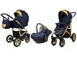 BabyLux® Gold Lux | 3in1 Kinderwagen Bambimo | Schell | Kombikinderwagen | Kinderwagenset | Buggy +