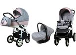 Kombikinderwagen Kinderwagenset 3in1 Kinderwagen, ALU WAY, Buggy Autositz Sweet Pink
