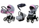 BabyLux® Alu Way | 4in1 Kinderwagen Bambimo | Light Pink | Kombikinderwagen | Kinderwagenset | Isofi