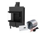 Caminetto Intelligente In Acciaio Kratki Lucy Slim Sinistro 8 Kw Ø 160 Nero Thermotec Msk Glass