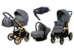 BabyLux® Color Lux | 4in1 Kinderwagen Set | Grey Flex | Kombikinderwagen | Kinderwagenset | Isof