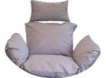 Cuscino Per Sedia Sospesa, Cuscino Per Altalena In Polyrattan / Rattan, Cesto Per Altalena, Cesto Per Altalena, Solo Cuscino, Cuscino Per Schienale - Grigio Chiaro