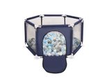 Selonis Box Esagonale Con 900 Palline Box Per Bambini, Blu: Perla/Grigio/Trasparente/Blu Bambino/Minze