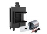 Caminetto Intelligente In Acciaio Kratki Lucy Slim Destro 8 Kw Ø 160 Nero Thermotec Msk Glass