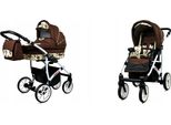 BabyLux® Largo | 2in1 Kinderwagen Bambimo | Brown Owl | Kombikinderwagen | Kinderwagenset | Buggy +
