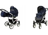 BabyLux® Largo | 2in1 Kinderwagen Bambimo | Navy Blue Star | Kombikinderwagen | Kinderwagenset | Bug