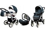 BabyLux® White Lux | 3in1 Kinderwagen Bambimo | Dark Grey | Kombikinderwagen | Kinderwagenset | Bugg
