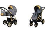 BabyLux® Gold Lux | 2in1 Kinderwagen Set | Flaxen | Kombikinderwagen | Kinderwagenset | Buggy +