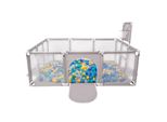 Selonis Playpen Grande Parco Giochi Con 900 Palline Playpen Per Bambini, Grigio:Turchese/Blu/Giallo/Trasparente