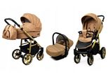 BabyLux® Color Lux | 3in1 Kinderwagen Bambimo | Sand Pearl | Kombikinderwagen | Kinderwagenset | Bug