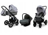 BabyLux® Sky Lark | 3in1 Kinderwagen Bambimo | Grey Animals | Kombikinderwagen | Kinderwagenset | Bu