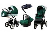 BabyLux® Alu Way | 4in1 Kinderwagen Bambimo | Bottle Green | Kombikinderwagen | Kinderwagenset | Iso