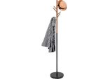 Appendiabiti Springos, Effetto Albero, Con 6 Ganci, In Metallo, 180 Cm, Autoportante, Stabile, Appendiabiti, Appendiabiti, Abbigliamento, Ingresso, Design Scandinavo (Nero-Marrone)