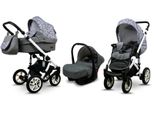 BabyLux® Sky Lark | 3in1 Kinderwagen Bambimo | Grey Animals | Kombikinderwagen | Kinderwagenset | Bu