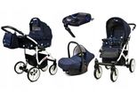 BabyLux® Largo | 4in1 Kinderwagen Bambimo | Navy Blue Star | Kombikinderwagen | Kinderwagenset | Iso