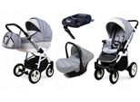 BabyLux® Alu Way | 4in1 Kinderwagen Set | Silver | Kombikinderwagen | Kinderwagenset | Isofix-Ba
