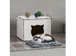 Casa Per Gatti Elba Per Gatti Da Interno Grotta Per Gatti In Mdf 30 X 40 X 35 Cm Ritiro Nascondiglio Per Gatti E Piccoli Animali Bianco