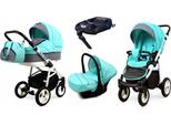 BabyLux® Alu Way | 4in1 Kinderwagen Bambimo | Mint | Kombikinderwagen | Kinderwagenset | Isofix-Basi