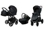 BabyLux® Color Lux | 3in1 Kinderwagen Set | Onyx | Kombikinderwagen | Kinderwagenset | Buggy + B
