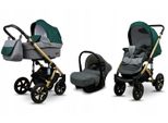 BabyLux® Sky Lark | 3in1 Kinderwagen Set | Grey Flex Green | Kombikinderwagen | Kinderwagenset |
