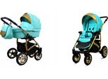 BabyLux® Gold Lux | 2in1 Kinderwagen Set | Mint | Kombikinderwagen | Kinderwagenset | Buggy + Ba