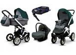 BabyLux® Sky Lark | 4in1 Kinderwagen Bambimo | Grey Flex Green | Kombikinderwagen | Kinderwagenset |