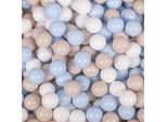 Kiddymoon 700 Palline/7Cm-2,75In Palline Da Gioco In Plastica Morbida Per Bambini Colori Certificati Eu, Beige Pastello/Blu Pastello/Bianco