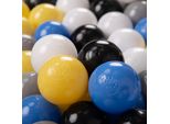 Kiddymoon 500 ∅ 6Cm Palline Per Bambini Per Giocare Nella Vasca Da Bagno Palline Di Plastica Per Bambini Eu, Nero/Bianco/Grigio/Blu/Giallo