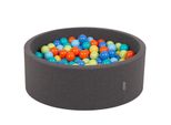 Kiddymoon 90X30Cm/200 Palline ∅ 7Cm Piscina Secca Rotonda Con Palline Certificata Eu, Grigio: Verde Chiaro/Arancione/Tyrex/Blu/Baby Blue/Giallo