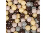 Kiddymoon 100 Palline/7Cm-2,75In Palline Da Gioco In Plastica Morbida Per Bambini Colori Certificati Eu, Beige Pastello/Verde/Grigio/Giallo Pastello/Marrone