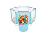 Selonis Box Esagonale Con 400 Palline Playpen Per Bambini, Menta: Giallo/Verde/Blu/Rosso/Arancio