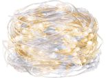 Springos_Illuminazione A Filo D'argento Con 100 Led_Luci Fiabesche A LED_1000 Cm_Blu_A Batteria_Per Interni_Led_Illuminazione_Decorativa_Casa&Decorazioni