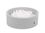 Kiddymoon Piscina Di Palline OK30D, 90X30Cm, 200 Palline ∅7Cm, Piscina Rotonda Con Palline Colorate Per Neonati E Bambini, Grigio Chiaro