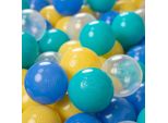 Kiddymoon 100 Palline Per Bambini ∅ 6Cm Per Giocare Nella Vasca Da Bagno Palline Di Plastica Per Bambini Eu, Turchese/Blu/Giallo/Trasparente