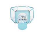 Selonis Box Esagonale Con 100 Palline Box Per Bambini, Menta:Perla/Grigio/Trasparente/Blu/Menta
