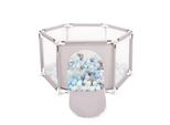 Selonis Box Esagonale Con 900 Palline Playpen Per Bambini, Grigio:Perla/Grigio/Trasparente/Blu Bambino/Minze