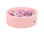 Kiddymoon 90X30Cm/200 Palline ∅ 7Cm Piscina Secca Rotonda Con Palline Certificata Eu, Rosa Chiaro: Perla/Grigio/Rosa