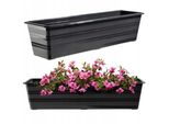 Cassetta Per Fiori Kadax "Cati"", Cassetta Da Balcone In Plastica, Vaso Per Fiori Per Balcone, Davanzale, Fioriera, 60 Cm, Antracite"