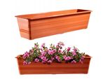 Cassetta Per Fiori Kadax "Cati"", Cassetta Da Balcone In Plastica, Vaso Per Fiori Per Balcone, Davanzale, Fioriera, 60 Cm, Terracotta"
