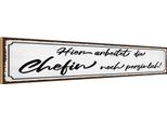 Vianmo Insegna In Legno 10X46 Cm Hier Arbeitet Die Chefin Noch