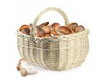 Cestino In Vimini Per Funghi Kadax, Cestino Ovale Per La Spesa, Robusto Cestino Da Picnic Con Manico (Bianco, 36X28X27Cm)