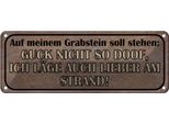 Vianmo Insegna Di Latta 10X27 Cm Auf Meinem Grabstein Soll Stehen