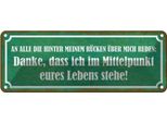 Vianmo Insegna Di Latta 10X27 Cm Die Hinter Meinem RüCken Reden