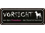 Vianmo Insegna Di Latta 10X27 Cm Vorsicht Frauchen Hund Harmlos
