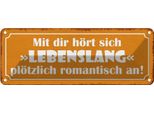 Vianmo Insegna Di Latta 10X27 Cm Mit Dir Lebenslang Romantisch