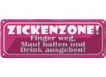 Vianmo Insegna Di Latta 10X27 Cm Zickenzone Finger Weg Maul