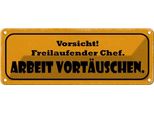 Vianmo Insegna Di Latta 10X27 Cm Vorsicht Freilaufebder Chef