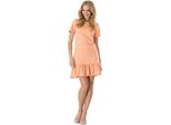 Abito Da Donna Classico Elegante Con Balze; Melone/S/36